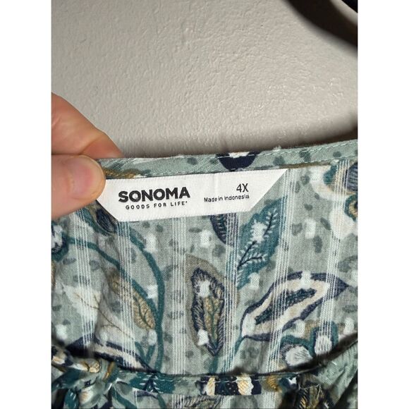 Sonoma ruffle cap sleeve smocked button down maxi dress plus size 4X - Picture 5 of 13